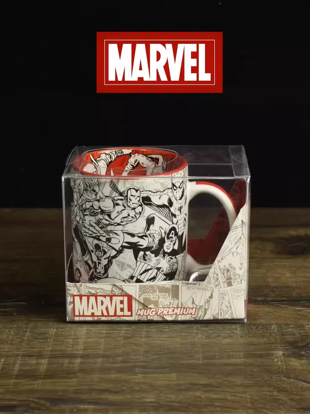 Marvel The Avengers water cup large capacity coffee mug gift box creative Spider-Man Iron Man Peripheral Movies holiday gift