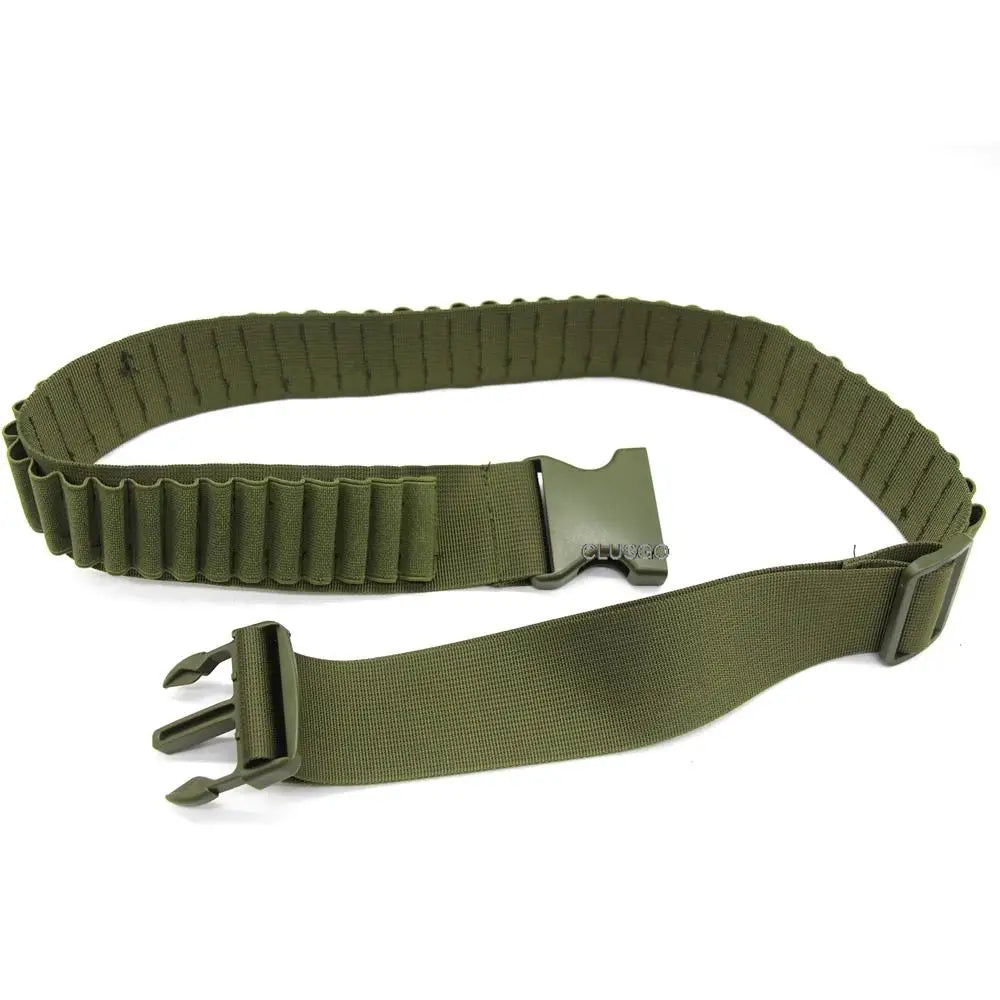 Tactical 50-Rounds Rifle Bullet Cartridge Bandolier Ammo Belt Sling with 2-Round Bullet Holder Patch for 308 Cal. 30-30 30-06