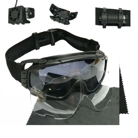 Tactical  Anti-fog Goggles with Fan Anti-dust Outdoor Helmet Goggles