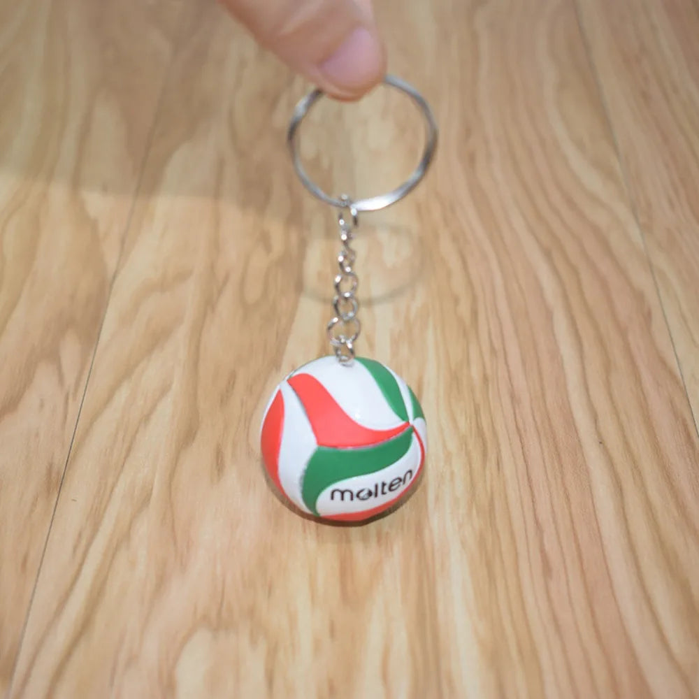 PVC Volleyball Key Chain Mini Ball Pendant Keychain Creative Cartoon Sports Keychain Car Keyring Ornament Gift Fashion Jewelry