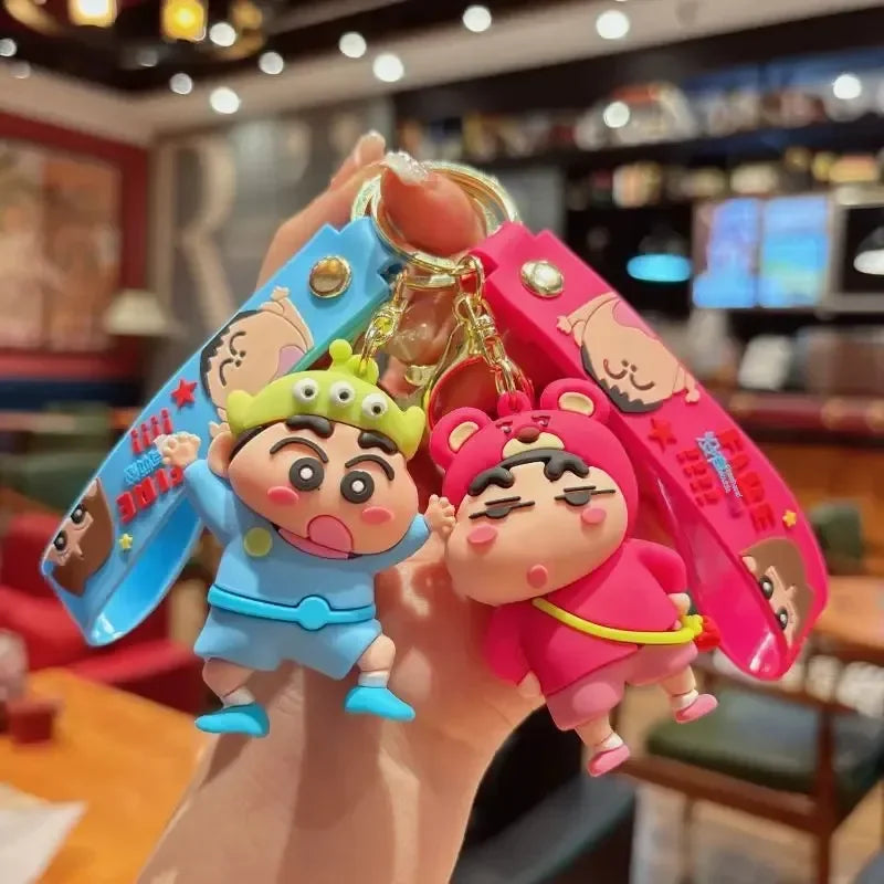 Cartoon Crayon Shinchan PVC Keychain Cute Transformation Doll Bag Pendant Gift Keychain Collectible Toys Backpack Decoration