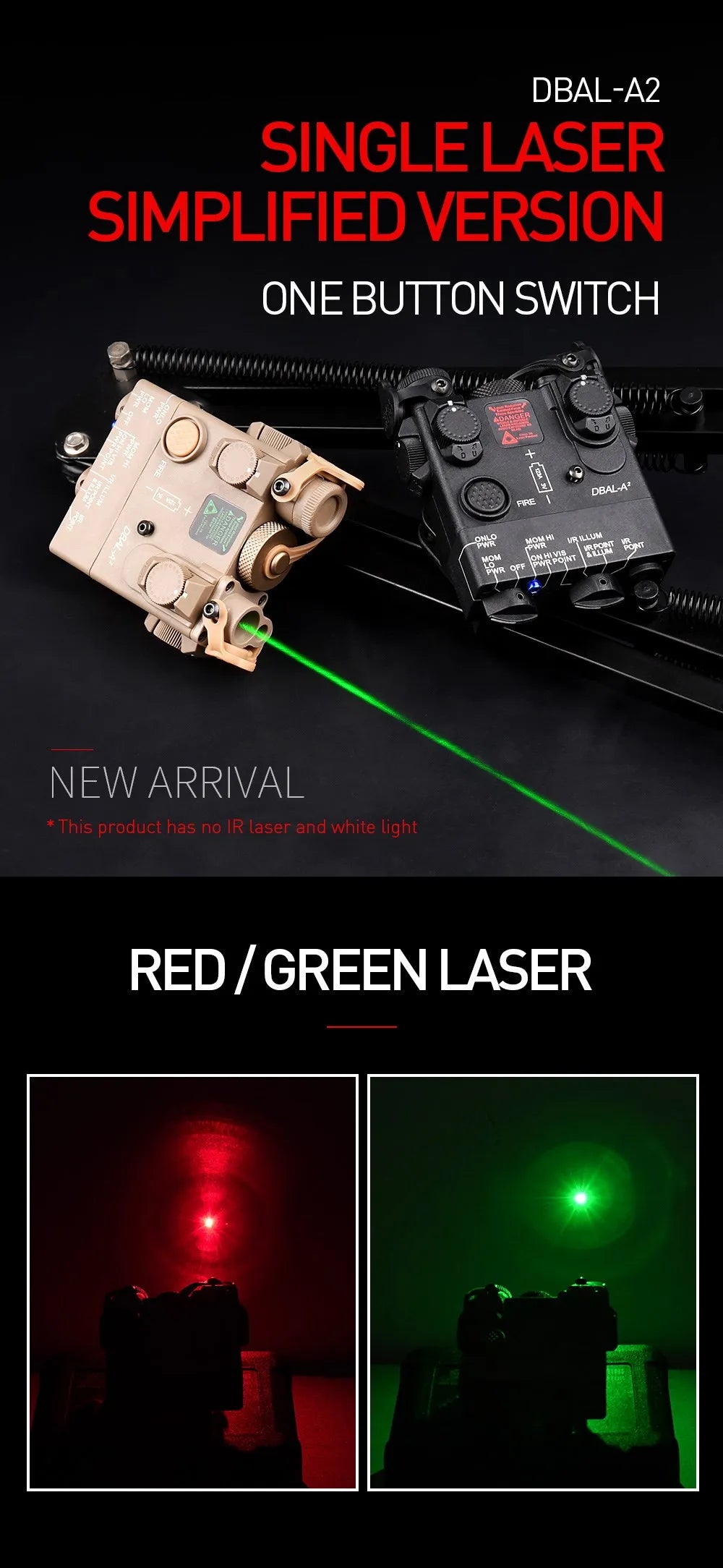 WADSN Tactical DBAL Red Dot Indicator Dbal A2 Green Pointer Singal Laser Airsoft DBAL-A2 Hunting Scout Light Fit 20mm Rail