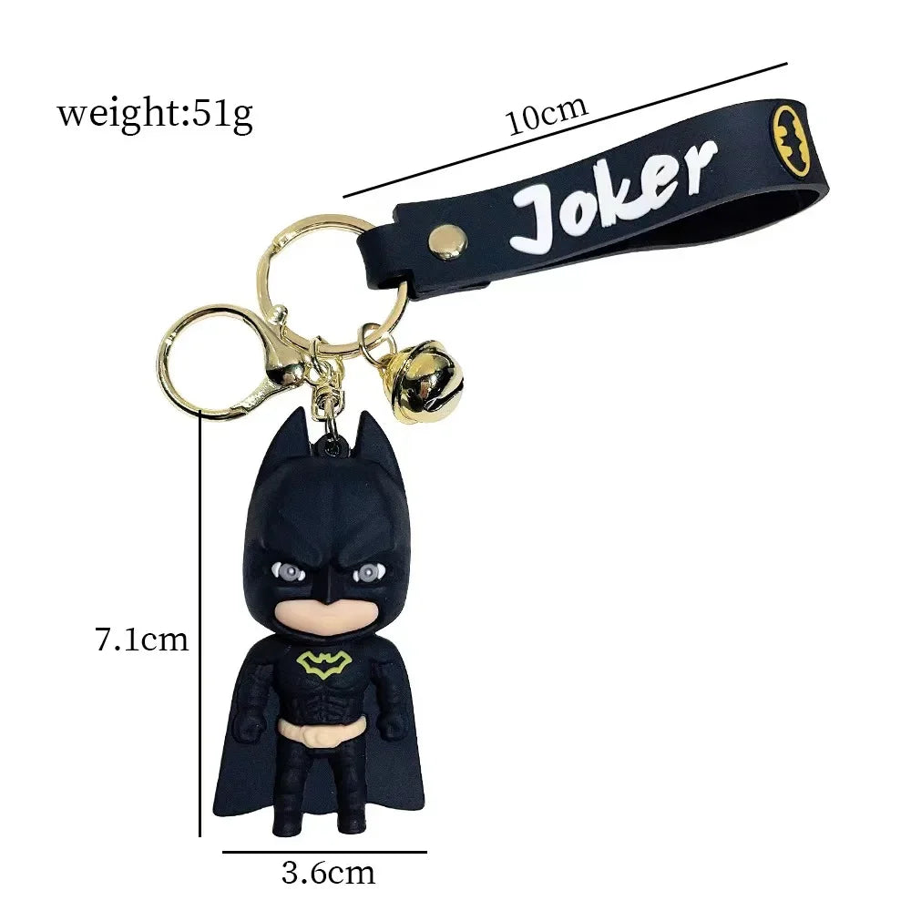 Cute Cartoon Key Ring Anime Marvel Batman Joker Image Doll Keychain Pendant Ornaments Jewelry Gifts for Friends