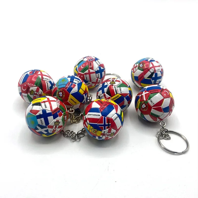 3D Sports Football Keychains Plastic Souvenirs PVC Keyring Men Soccer Fans Keychain Pendant Bag Hanging Decoration Fans Gift