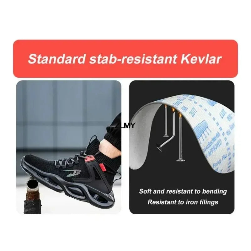 Tactical Boots for Man Breathable Work Safety Boots with Steel Toe Fashion Work Shoes Men Anti-stab Anti-smash Sneaker