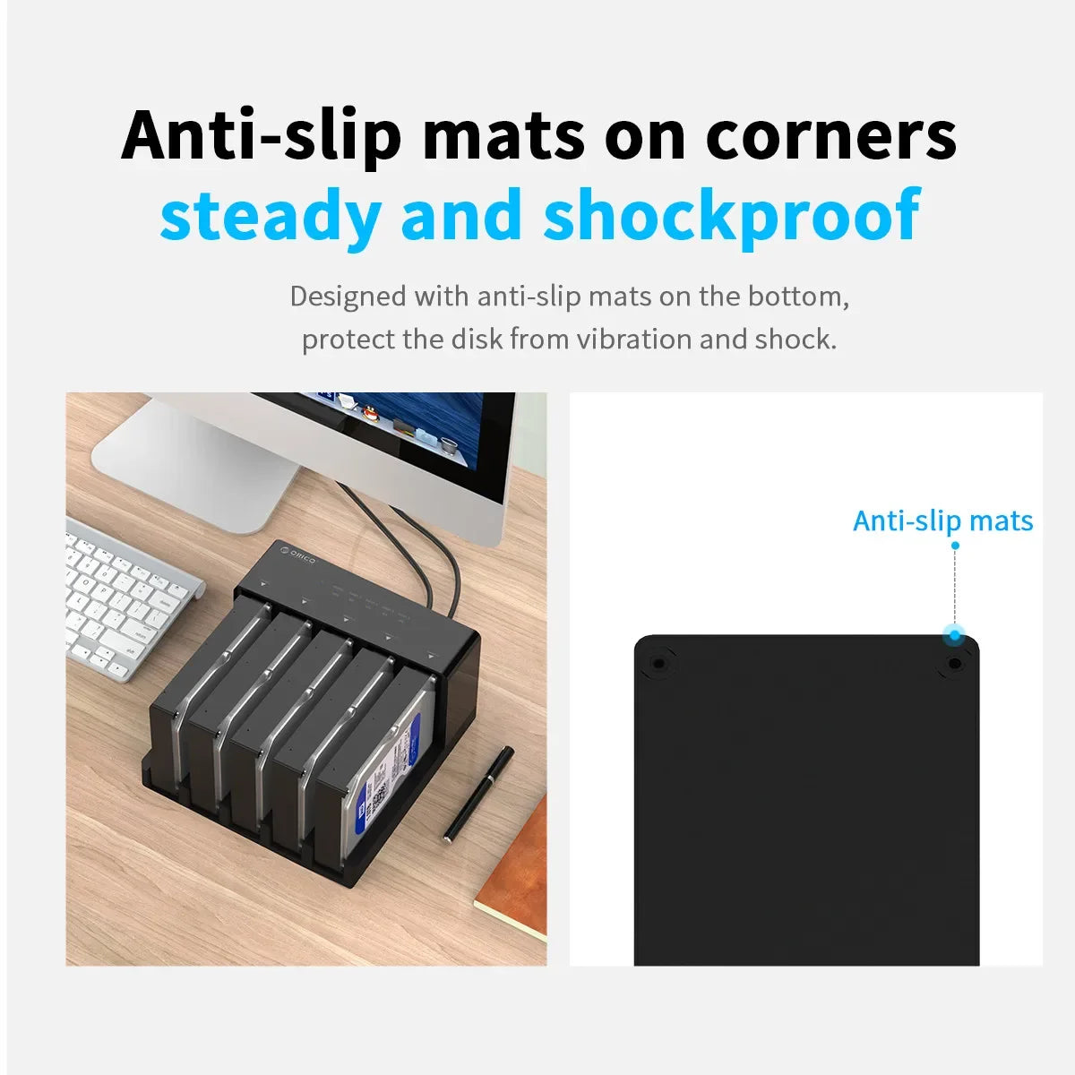 ORICO 5 bay Hard Drive Docking Station SATA to USB 3.0 HDD Docking Station with Offline Clone Function for 2.5/3.5 inch HDD/SSD