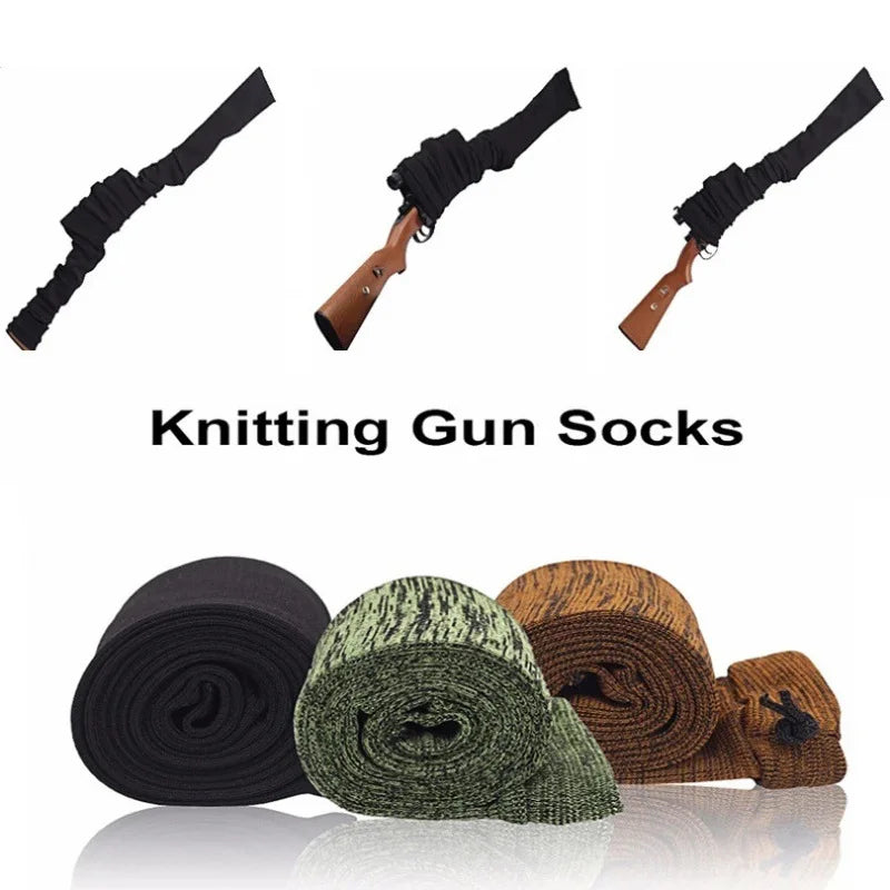 Outdoor Hunting Knitted Gun Socks 54" Polyester Rifle Gun Shooting Fishing Rod Sock Protection Cover Bag Case