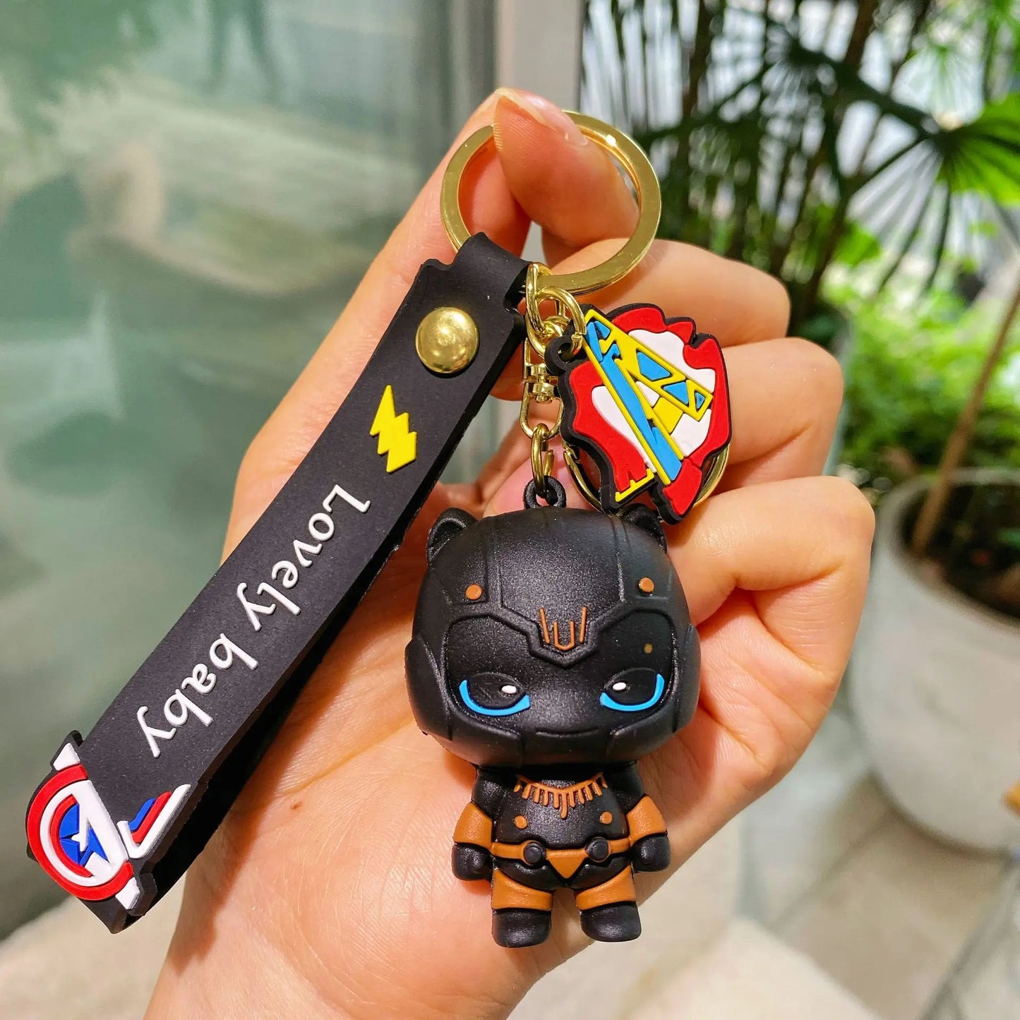 Q Version of The Marvel Series Keychain Cartoon Creative Spider-Man Doll Key Ring Schoolbag Car Key Chain Pendant Student Gifts