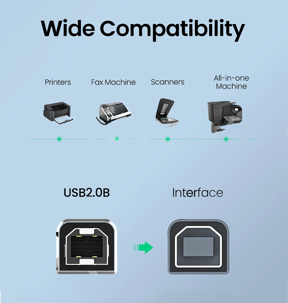 Type C to USB B 3.0 Data Cable USB C Male to USB B Male Adapte Cable For Docking Station External Hard Drivers Scanner Printer
