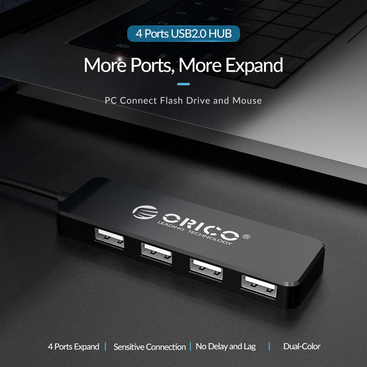 ORICO Mini USB HUB Multi 4 Port High Speed USB 3.0 2.0 Splitter Portable OTG Adapter For Computer Laptops Tablet PC Accessories