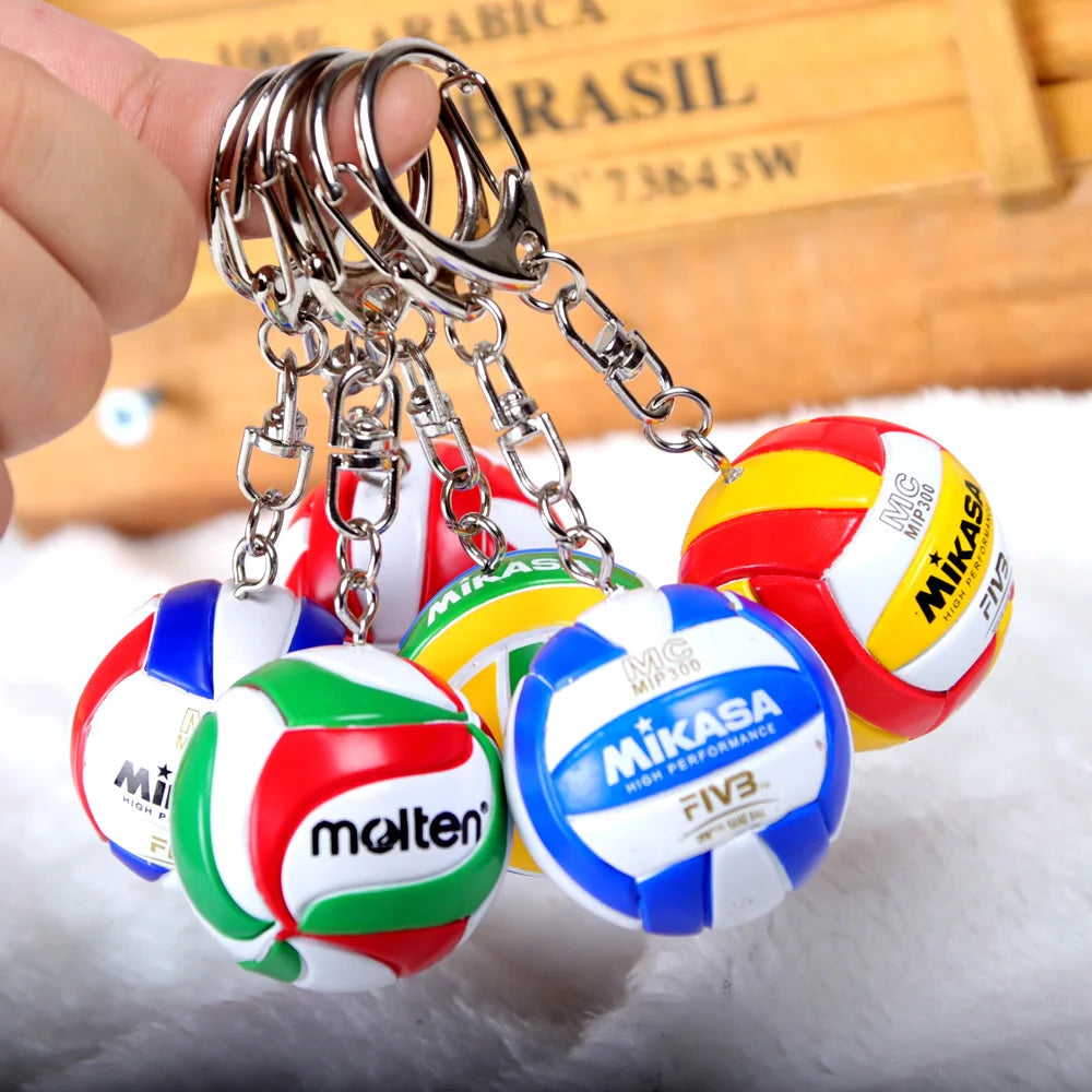 PVC Volleyball Keychain ball toy Sport Key Chain Gift Car Ball Key Holder Ring For Players Men Women Keyring Birthday Gift