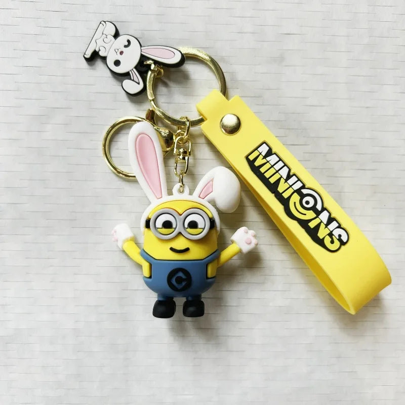 MINISO Minion Keychain Chinese Zodiac Series Cute Cartoon Children's Toy Keyring School Pack Car Key Accessories Gift