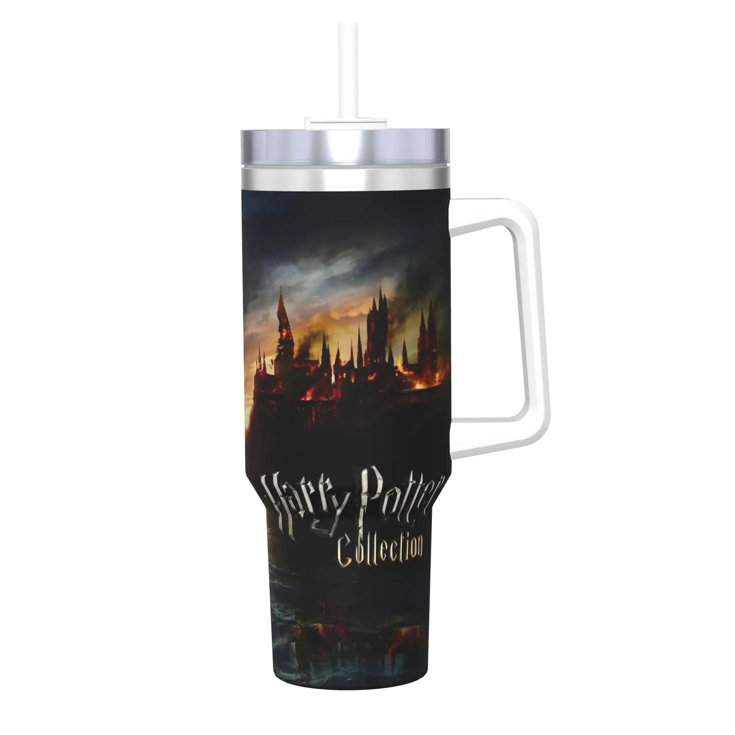 H-HARRY Movie Car Mugs With Straws  P-POTTER Travel Cold and Hot Water Bottle Portable Large Capacity Coffee Mug