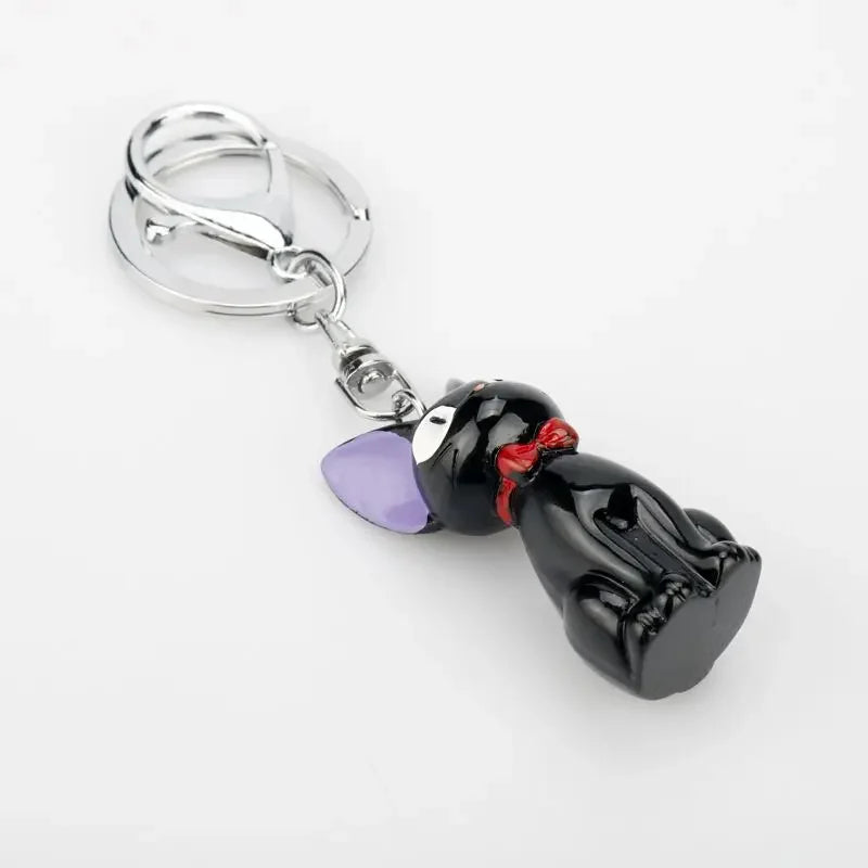 Cartoon Black Cat PVC Doll Keychain 5CM