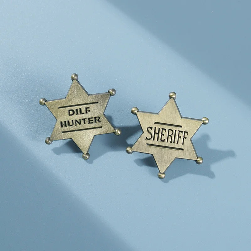 Star Sheriff Dilf Hunter Enamel Pin Lapel Jewelry Badge Metal Cartoon Accessories Backpack Hat Wholesale Gifts
