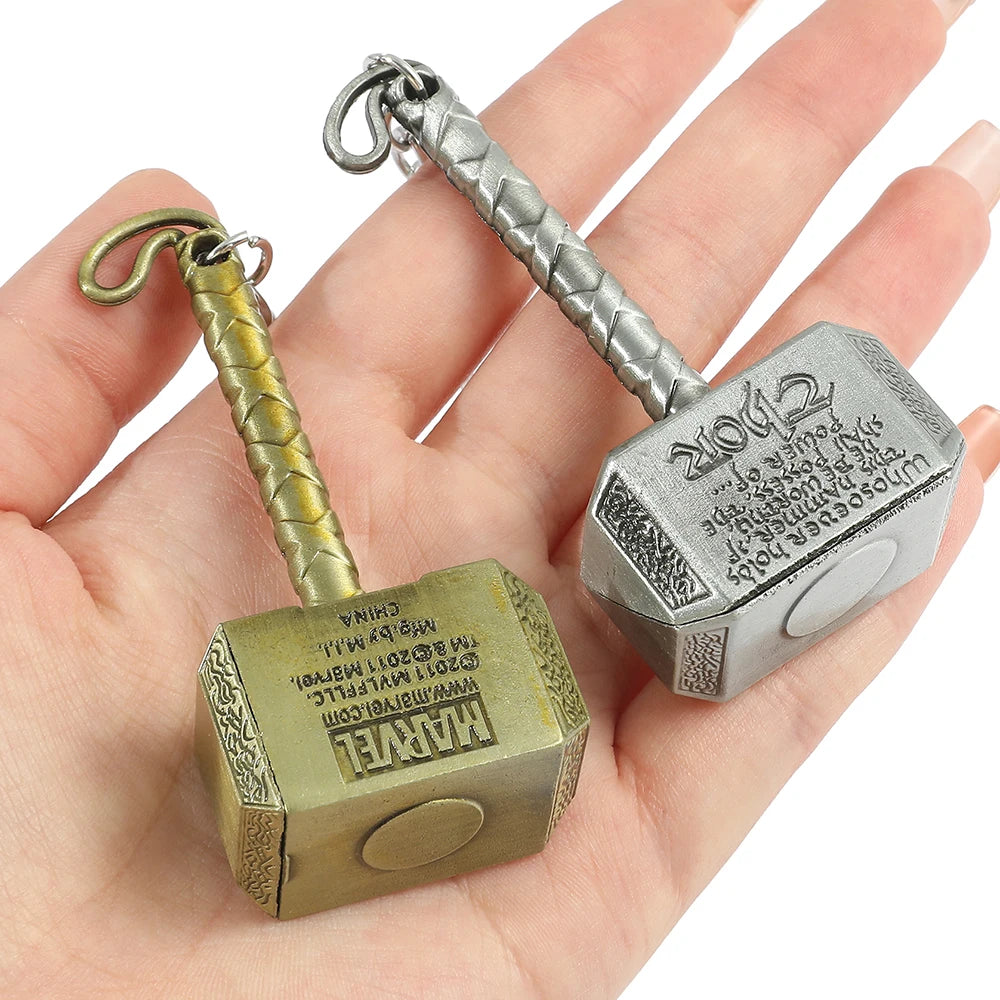 2023 New Thor Hammer Keychain Mjolnir 1:1 Dark World Ragnarok Keyring Key Chain Ring Marvel Avengers Porte Clef Jewelry