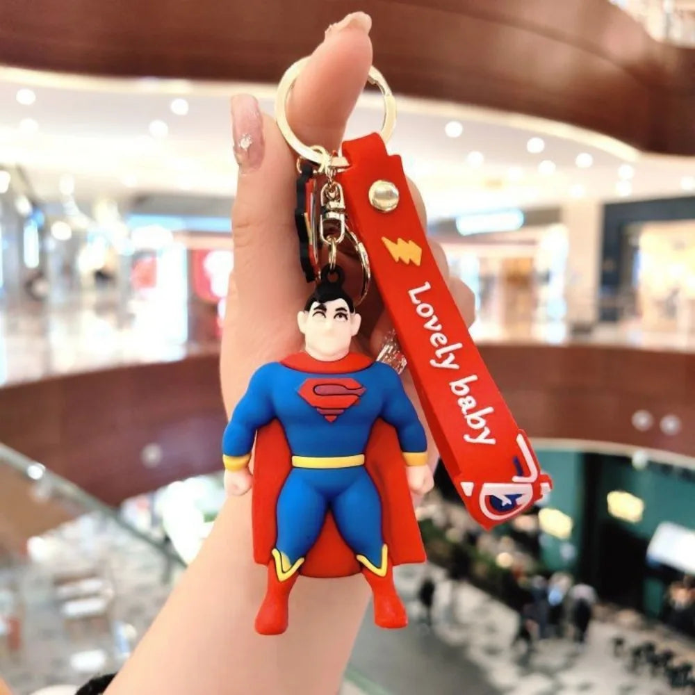 Classic Marvel Keychain Silicone Keyring for Spider Man Iron Man Hulk Key Holder Car Hanging Accessories Gifts Exquisite Gifts