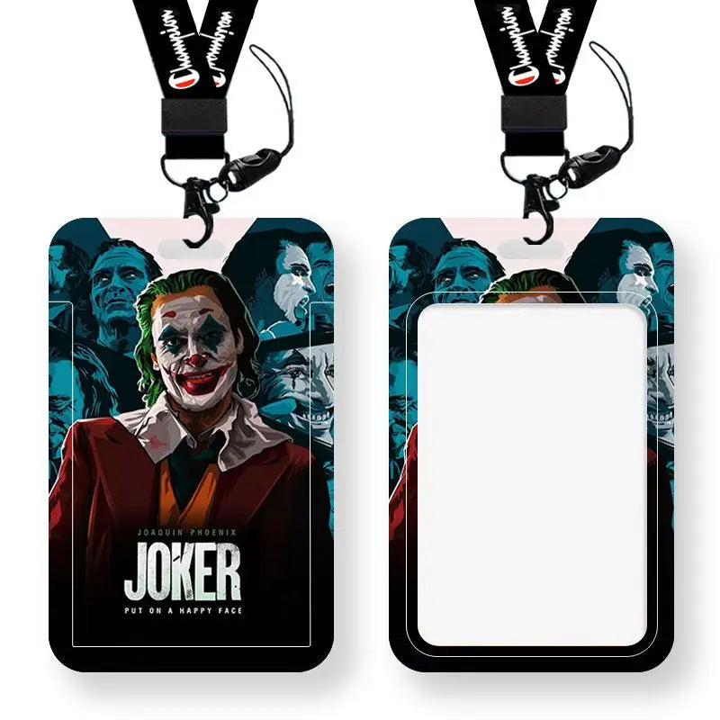 DC Joker Harley Quinn Anime Movie Periphery Student Campus Card Cover Creative Cartoon Lanyard Work Card Protective Cover Gifts