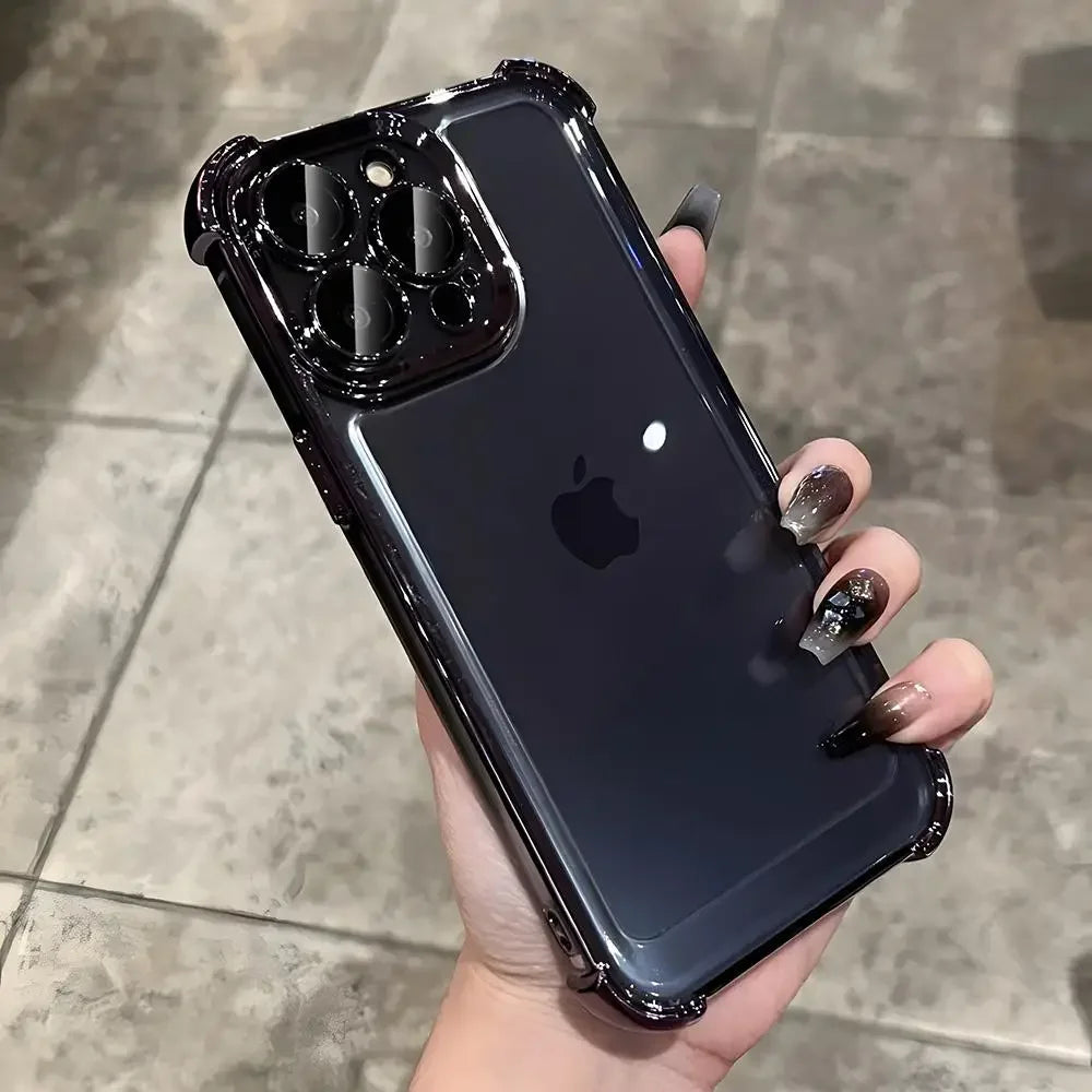 1 Phone Case Electroplating Corners Cover Phone Case For Iphone 16 15 Pro 14 13 Mini 11 12 Xs Max Xr X 7 Plus Cover