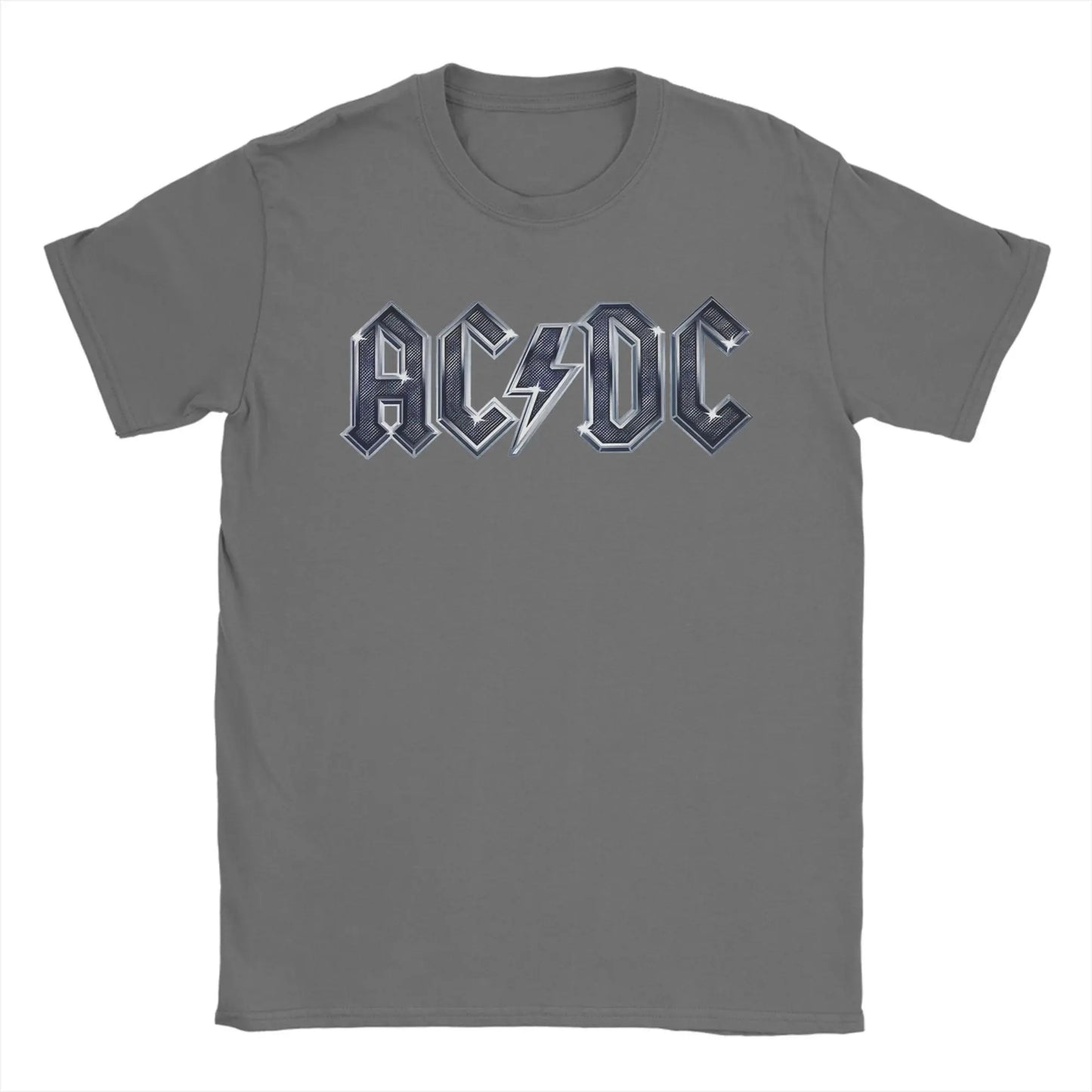 AC-DC T Shirts Men Pure Cotton Funny T-Shirt Crew Neck  Tees Short Sleeve Clothing 4XL 5XL