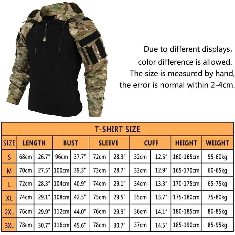 Tactical Shirts Hooded Hunting Uniform Clothing Tatico Tops Airsoft Multicam Camo Fishing Clothes Mens