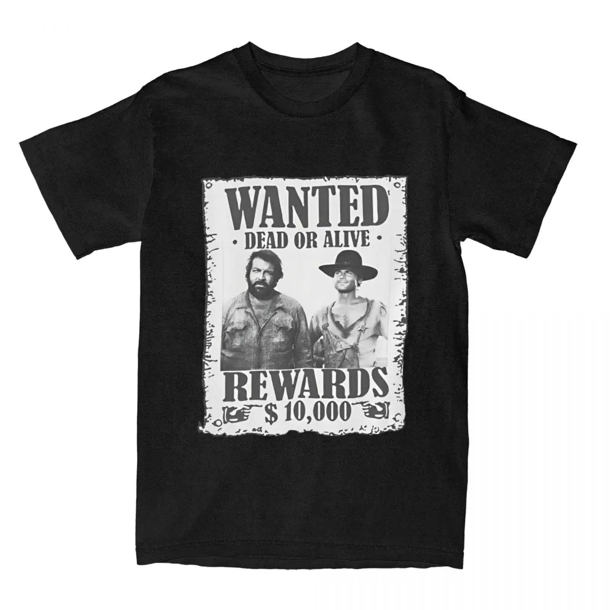 Bud Spencer Terence Hill Wanted Lo Chimavano Epic Movie T-Shirt Actor T Shirts Cotton Tshirt For Men Short Sleeves Casual Tops