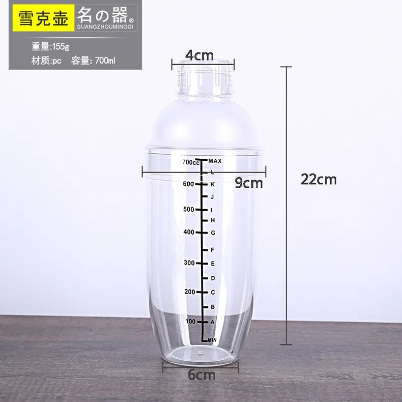 Stainless Steel Cocktail Shaker Set, Bar Tools, Bartender, Drink Stirrers, Transparent PC, Boston Shaker, 1L, 304