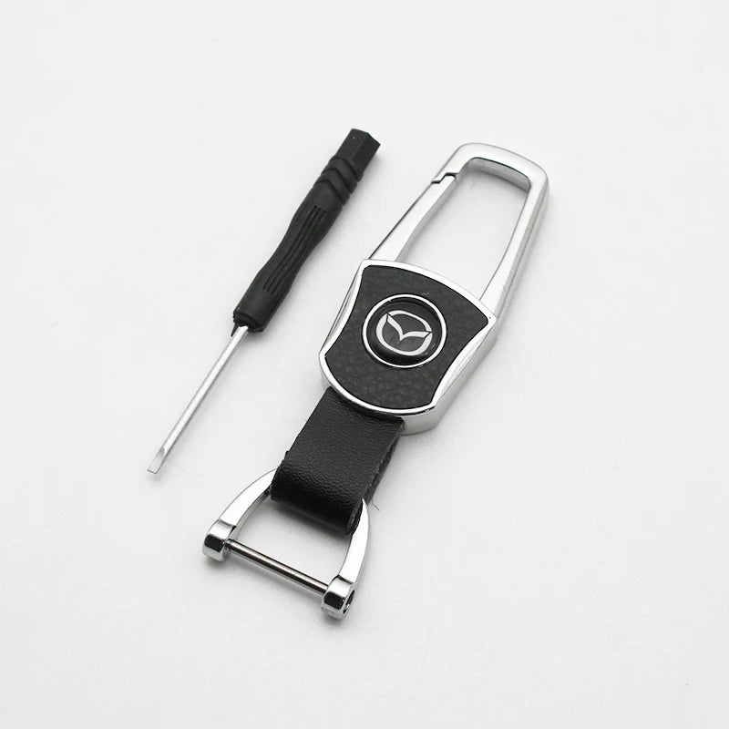 Car Key Chain 3D Metal+Braided Rope Emblem Keyring For Mazda 3 2 6 CX3 CX5 CX6 CX9 MP MS CX30 Axela Demio Atenza RX7 RX8 MX3 MX5