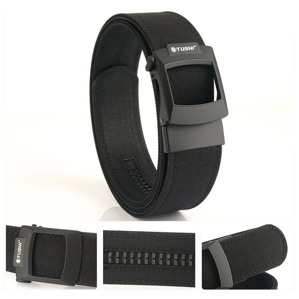 TUSHI 4.3cm Tactical Gun Belt for Men Multi-size 1100D Nylon Metal Automatic Buckle Police Military Belt Hunting IPSC Girdles
