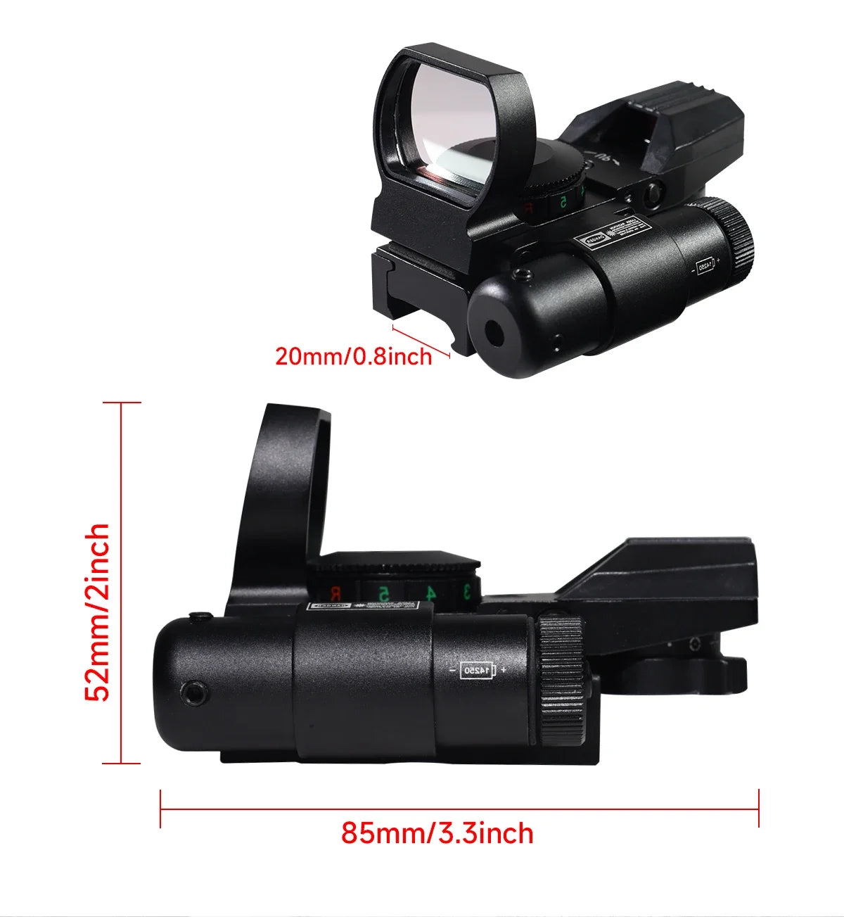 Tactical HD101 Red Dot Sight Series with Laser Combination Riflescope Optical Airsoft Adjustable Reflex 4 Reticle Scope Hunting
