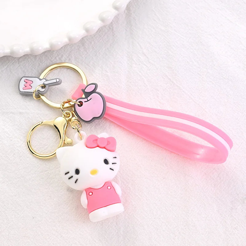 Cute Keychain Kawaii Anime Keychain, Hello Kitty, My Melody,Kuromi,Keroppi, Badtz-Maru, Cinnamoroll, Pompompurin