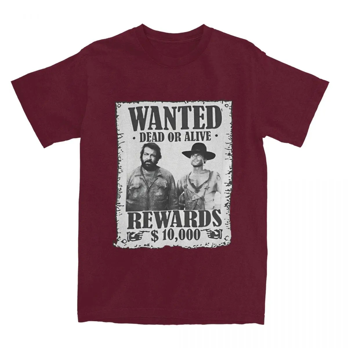 Bud Spencer Terence Hill Wanted Lo Chimavano Epic Movie T-Shirt Actor T Shirts Cotton Tshirt For Men Short Sleeves Casual Tops