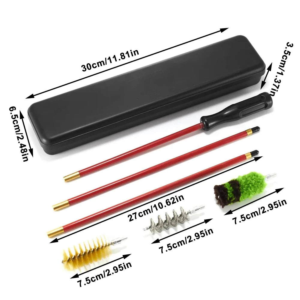 Tactical Gun Cleaning Kit 6Pcs Shotgun Cleaning Tool Gun Barrel Cleaning Brush Kit for 10/12/16/20/28/410 GA Gauge Shotgun