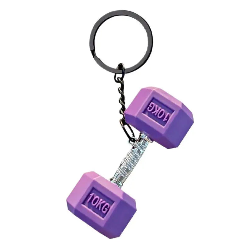 Gym Dumbbell Keychain Fashion 3D PVC Dumbbell Keychain Car Key Wallet Backpack Pendant Creative Gifts For Fitness Enthusiasts