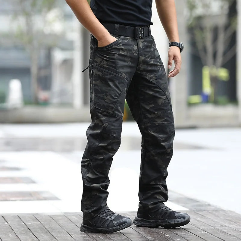 Tactical pants Men's slim-fit army fan training pants Waterproof spring and fall outdoor overalls assault pants