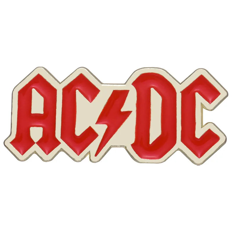 Rock band commemorative badges, Simple letters AC DC punk style alloy pins, accessories for clothing and bags, gifts for friends