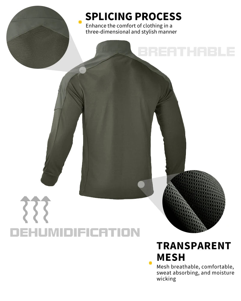 Tactical Shirts for Men Quick Drying Shirt Summer Outdoor Sports Camping T Shirt Military Hiking Breathable Hiking Long Sleeve
