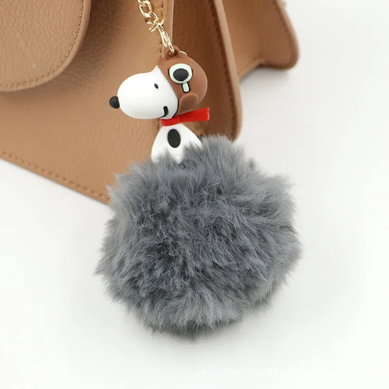 Kawaii Snoopy Keychain PVC Cute Cartoon Doll Keyring Pendant Couple Car Keyholder Creative Bag Charm Accessories Kids Gifts