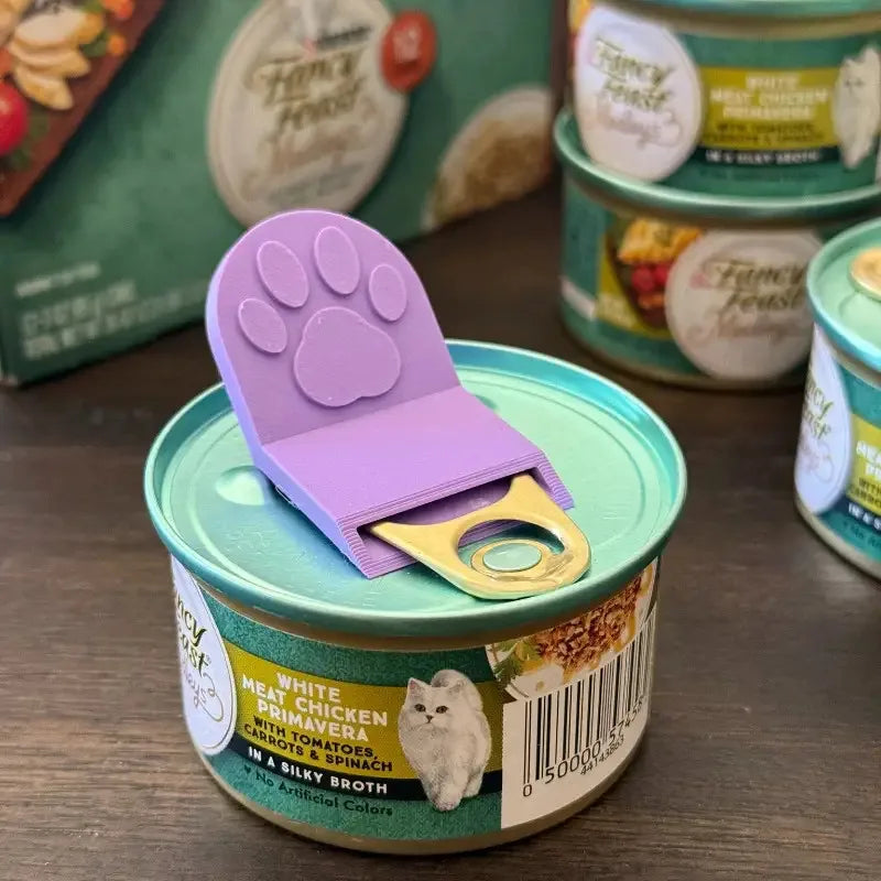 1 pet can opener, ergonomic non-slip handle, suitable for cat/dog food cans, durable plastic kitchen tool, easy to clean design