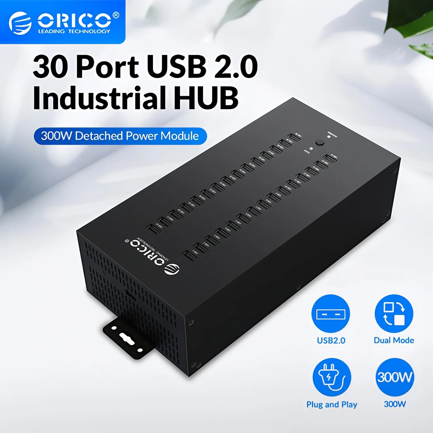 ORICO Usb Hub 30 20 ports Industrial Grade Splitter with 150 300W Detached Power U Disk Copy Test Docking Station Pc Accessories