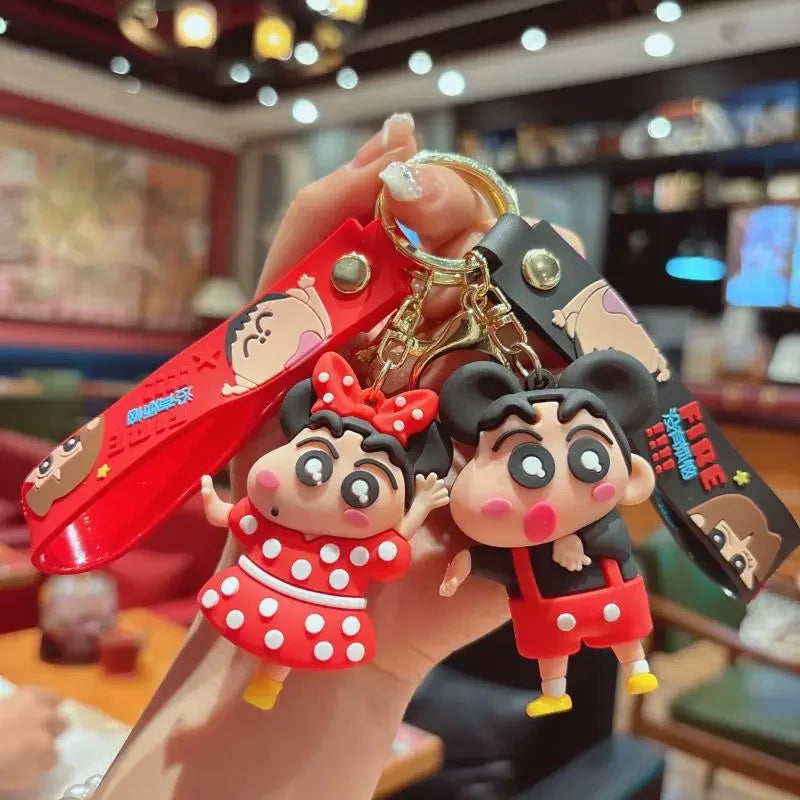 Cartoon Crayon Shinchan PVC Keychain Cute Transformation Doll Bag Pendant Gift Keychain Collectible Toys Backpack Decoration