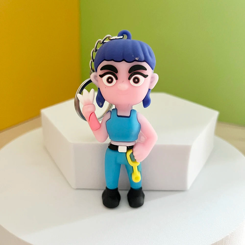 Anime Kawaii KPop Demon Hunters PVC Doll Keychain Cute Cartoon Keyring Bag Pendant Fashion Jewelry Accessory for Kids Gift