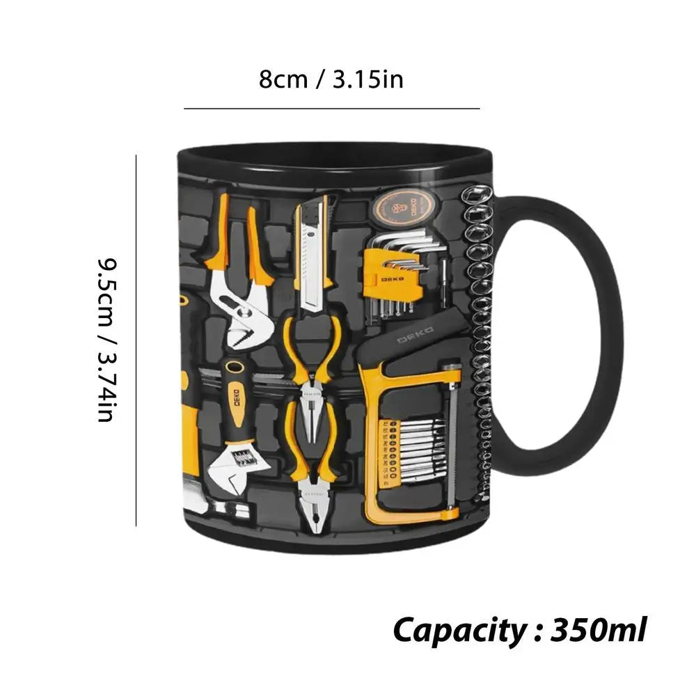 Mechanic Black Mug Black Ceramic Coffee Cup For Mechanics Large Toolbox Coffee Cup Tea Mug For Whiskey Beer Juice Soup Water