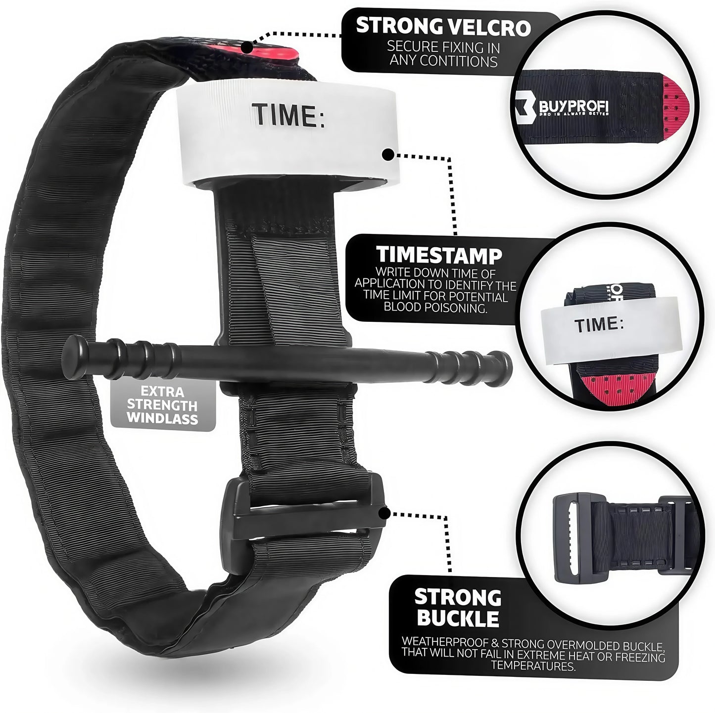 Tactical Tourniquet - Single-Handed Emergency First Aid Strap for Outdoor Sports, Hiking & Camping Survival Gear