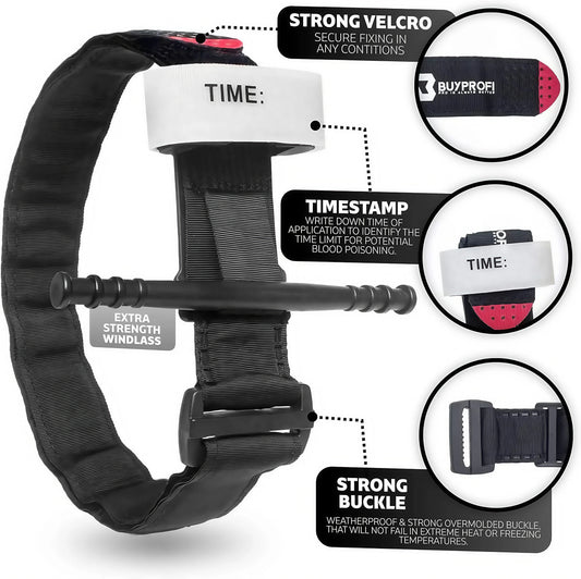 Tactical Tourniquet - Single-Handed Emergency First Aid Strap for Outdoor Sports, Hiking & Camping Survival Gear