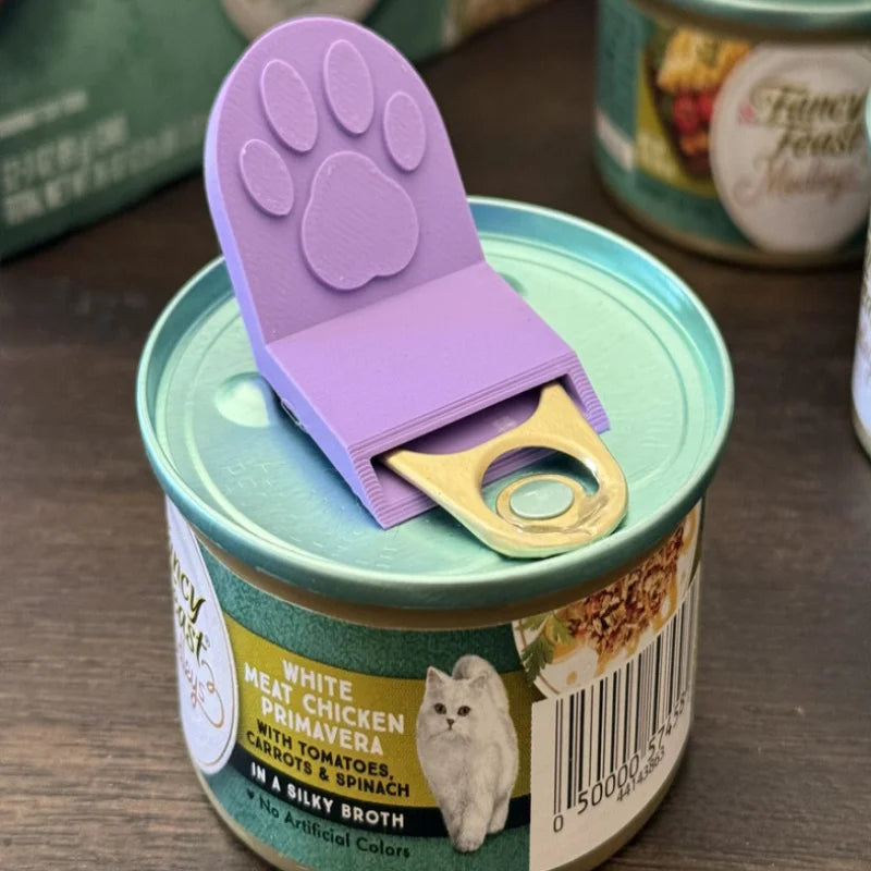 1 pet can opener, ergonomic non-slip handle, suitable for cat/dog food cans, durable plastic kitchen tool, easy to clean design