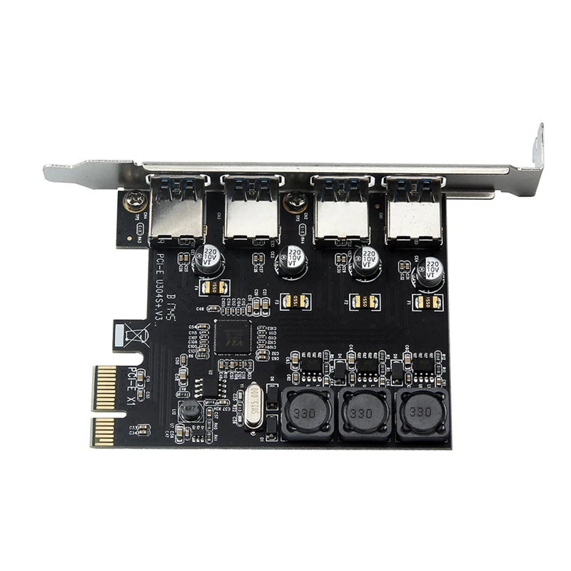 PCIE to USB Converter 4 Port High Speed USB 3.0 Extend Card USB HUB to PCIE 1X 4X 8X 16X Self Powered Expansion Adapter