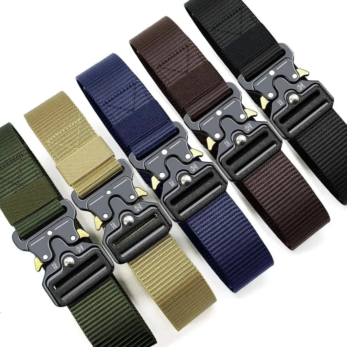 Tactical Belt for Men Outdoor Survival Military Combat Belt Heavy-Duty Nylon Webbing with Quick-Release Buckle EDC Hunting Gear