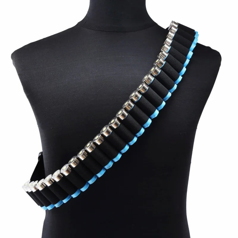 Tactical 27 Round Shotgun Bandolier Belt Adjustable 12 Gauge 12GA Shell Carrier Ammo Pouch Holder Waist Belt Hunting Accessories