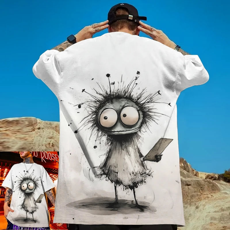 New Men's T-Shirt 3d Print T-Shirt For Men Summer Funny Man Clothing Loose Oversized Short Sleeve Tee American Retro T-Shirt Top